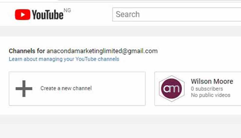 create a YouTube channel
